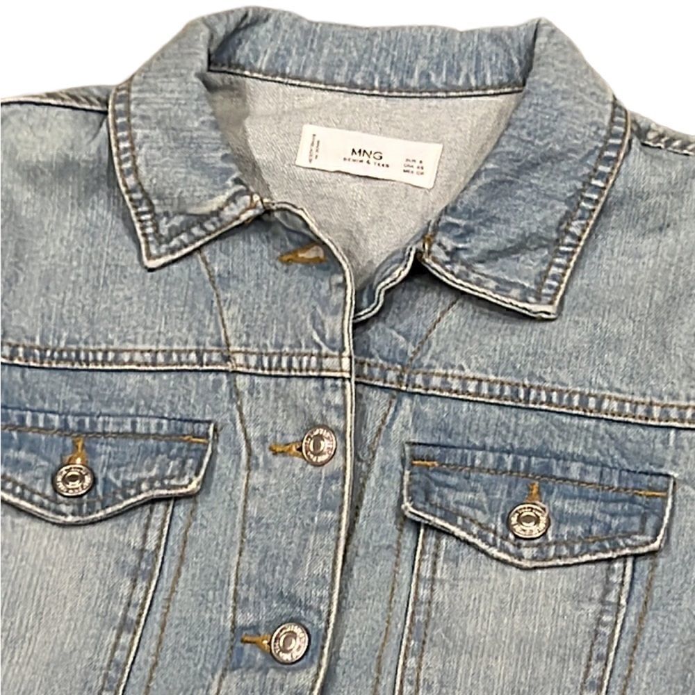 MNG Denim Women’s XS Washed Blue Jean Jacket